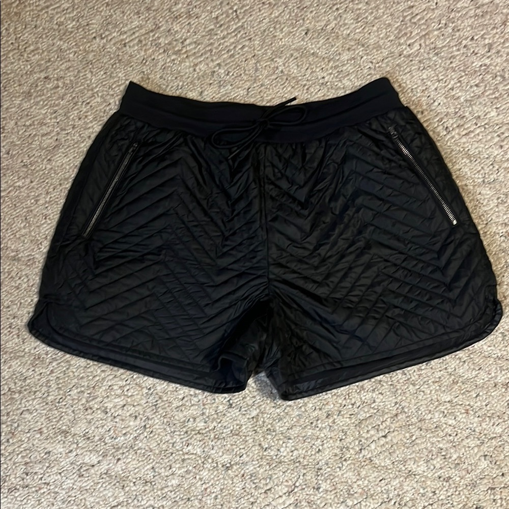 Athleta Black Athletic Shorts with Quilted Pattern